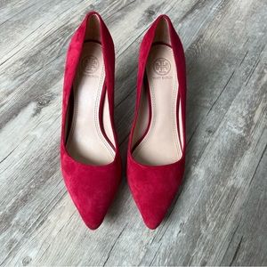 Tory Burch Berry Red Greenwich Stilleto Pump Heels